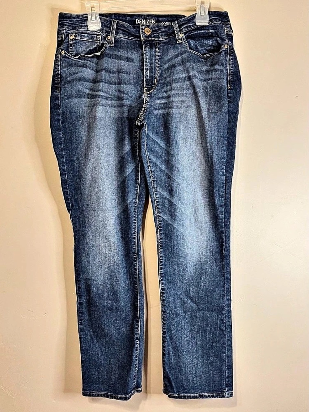 Levi's Denizen Modern Slim Straight Leg Jeans Waist 14 Short in Blue
